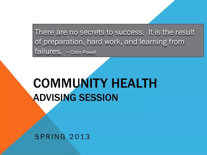community health advising session