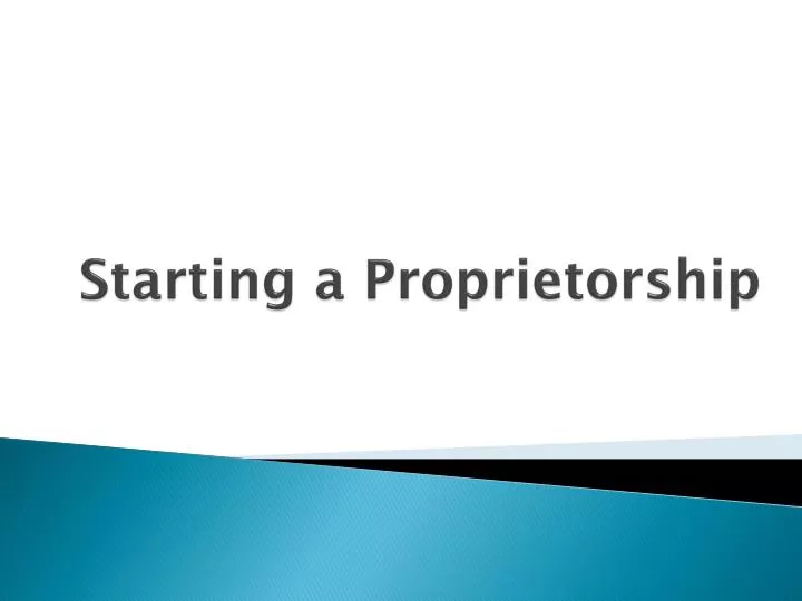 starting a proprietorship