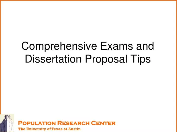 comprehensive exams and dissertation proposal tips