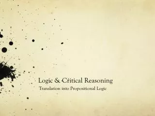 Logic &amp; Critical Reasoning