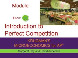 Introduction to Perfect Competition