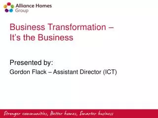 Business Transformation – It’s the Business