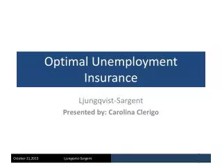 Optimal Unemployment Insurance