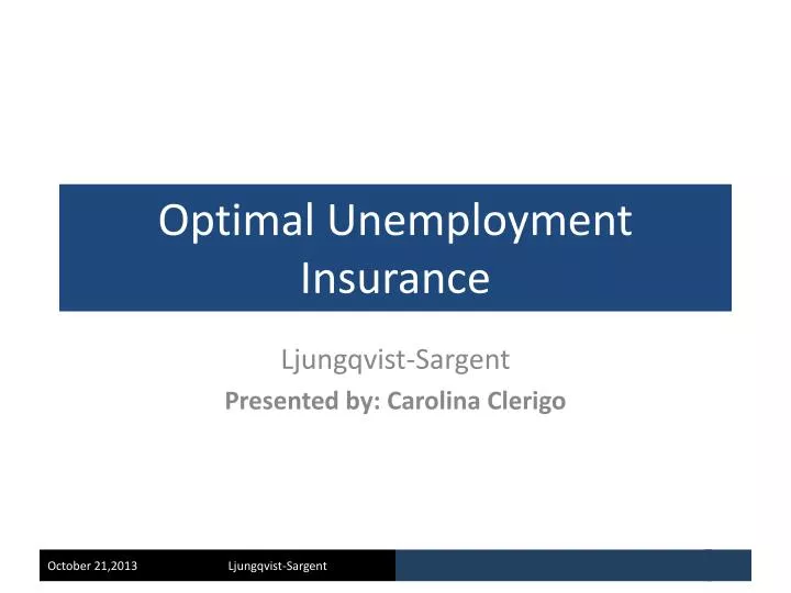 optimal unemployment insurance
