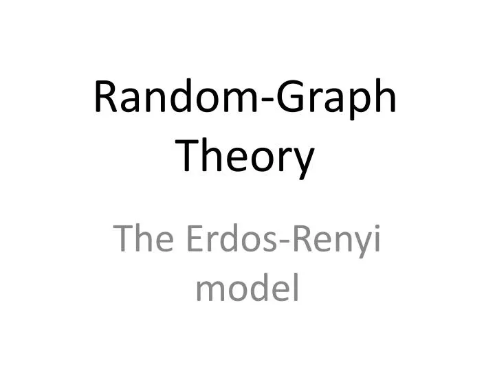 random graph theory