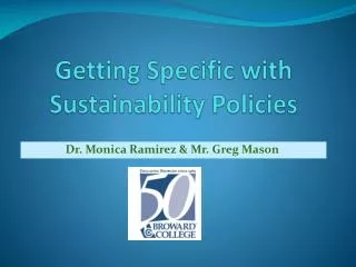 Getting Specific with Sustainability Policies