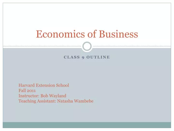 economics of business