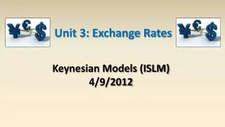 Keynesian Models (ISLM) 4/9/2012