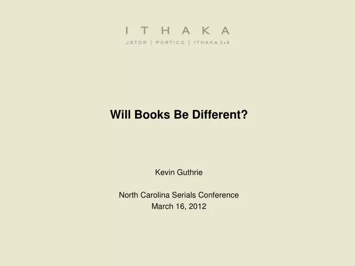 will books be different