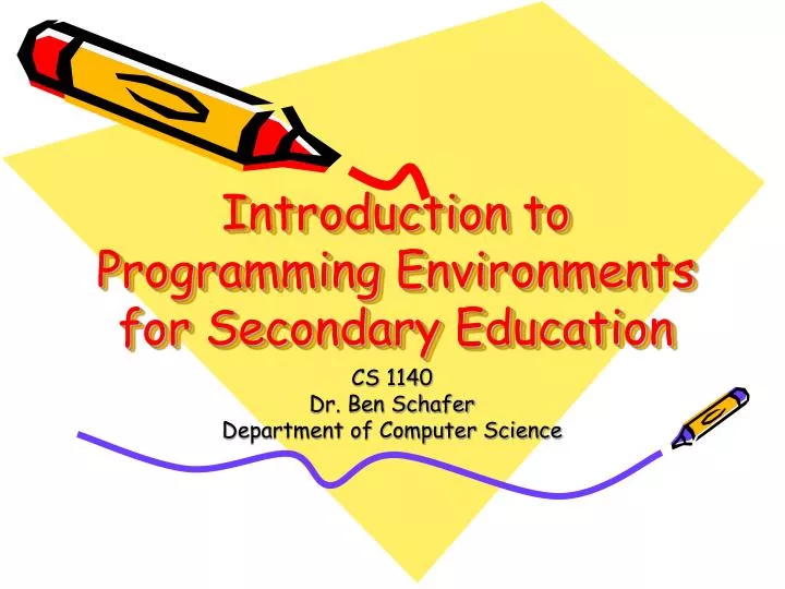 introduction to programming environments for secondary education