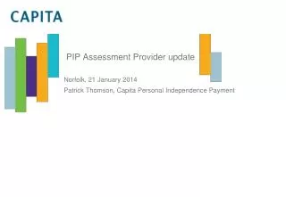 PIP Assessment Provider update