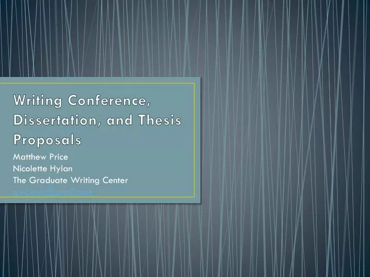 writing conference dissertation and thesis proposals