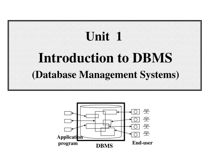 unit 1 introduction to dbms database management systems