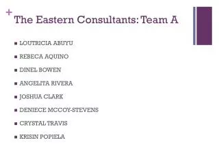 The Eastern Consultants: Team A