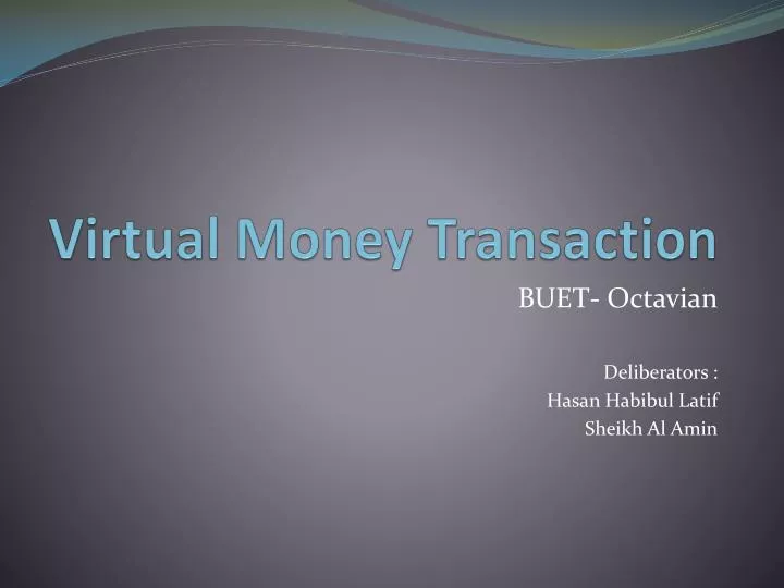 virtual money transaction
