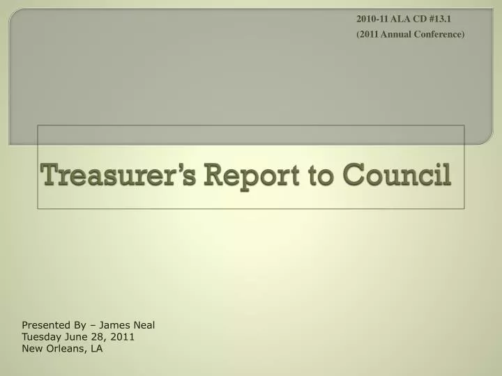 treasurer s report to council