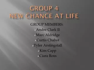 GROUP 4 NEW CHANCE AT LIFE