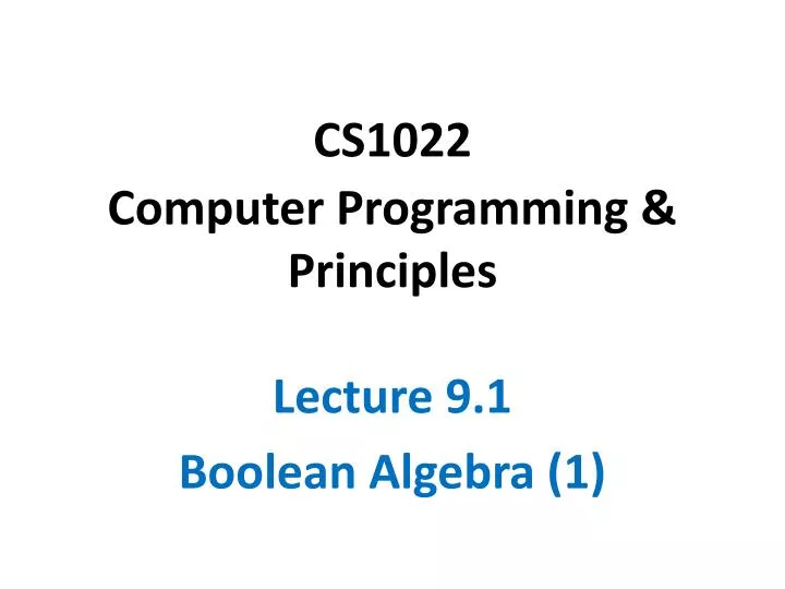 cs1022 computer programming principles