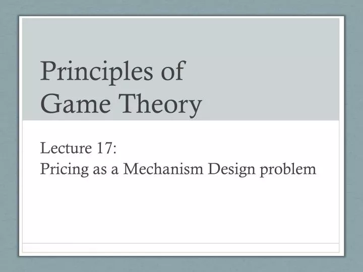 principles of game theory