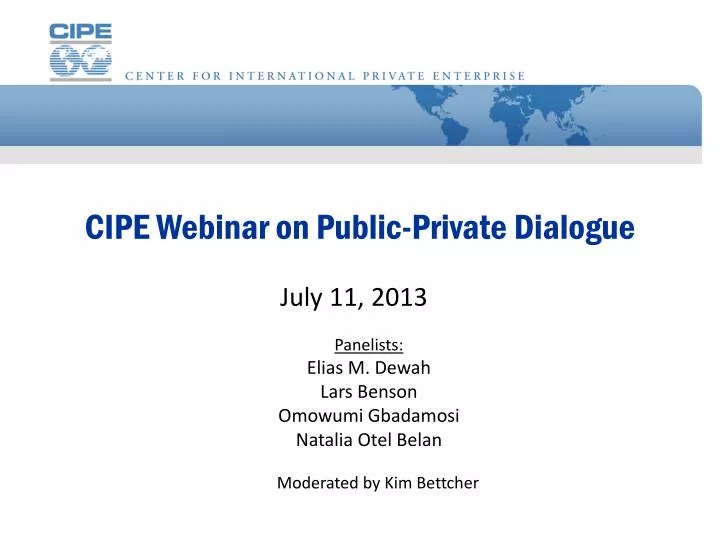 cipe webinar on public private dialogue