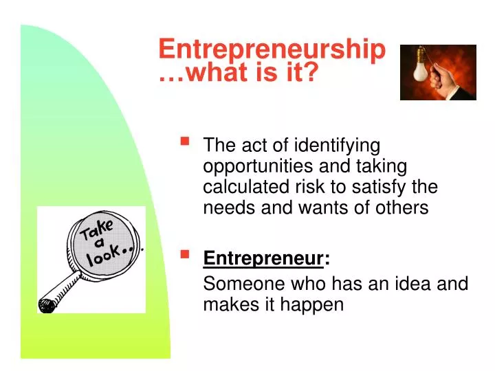 entrepreneurship what is it