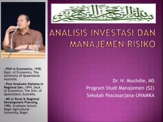 ANALISIS INVESTASI DAN MANAJEMEN RISIKO