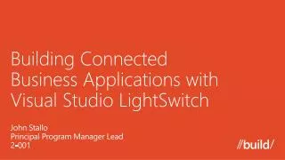 building connected business applications with visual studio lightswitch