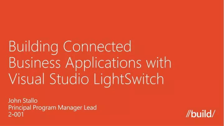 building connected business applications with visual studio lightswitch