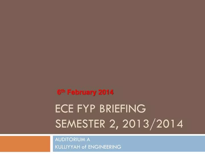 ece fyp briefing semester 2 2013 2014