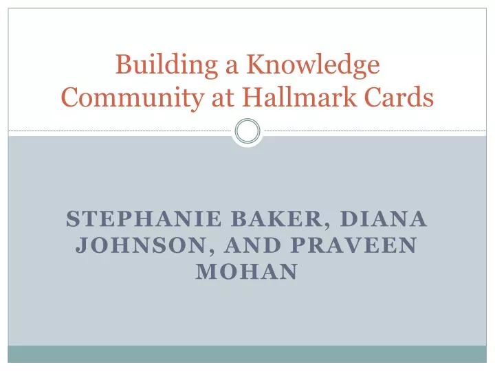 building a knowledge community at hallmark cards