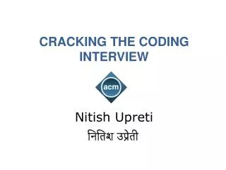 CRACKING THE CODING INTERVIEW Nitish Upreti