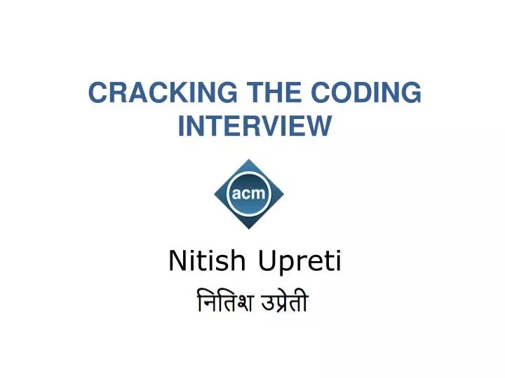 cracking the coding interview nitish upreti