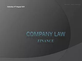Company law FINANCE