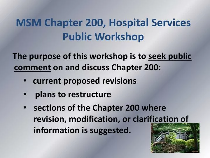 msm chapter 200 hospital services public workshop