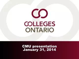 CMU presentation January 31, 2014