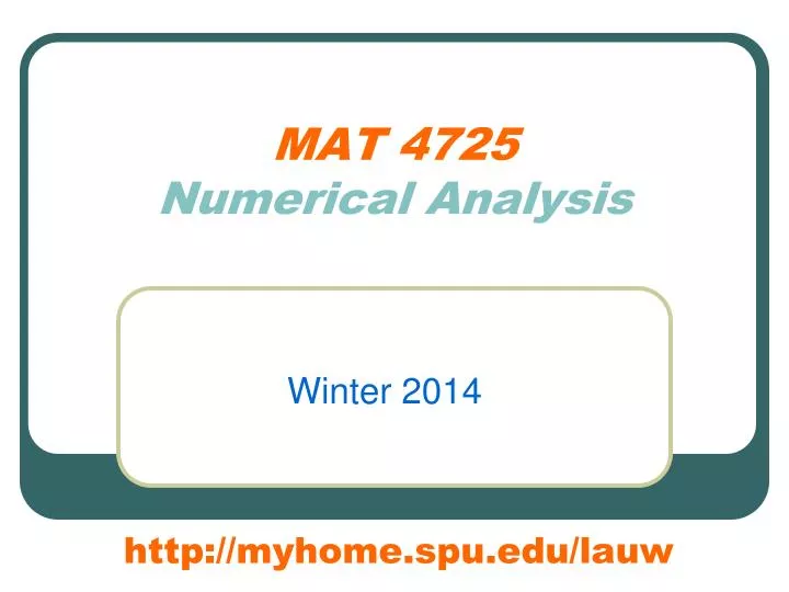 mat 4725 numerical analysis