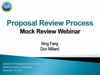 Proposal Review Process Mock Review Webinar