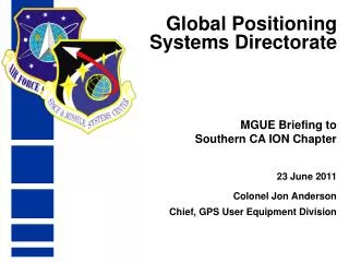 Global Positioning Systems Directorate