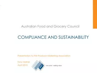COMPLIANCE AND SUSTAINABILITY