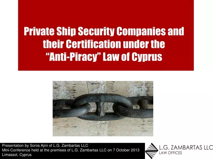 private ship security companies and their certification under the anti piracy law of cyprus