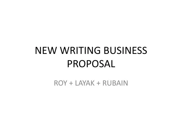 new writing business proposal