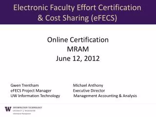 Online Certification MRAM June 12, 2012