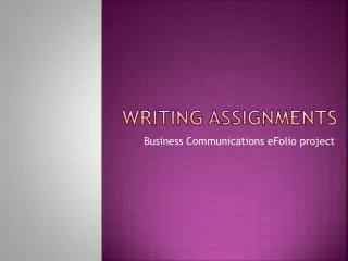 writing assignments