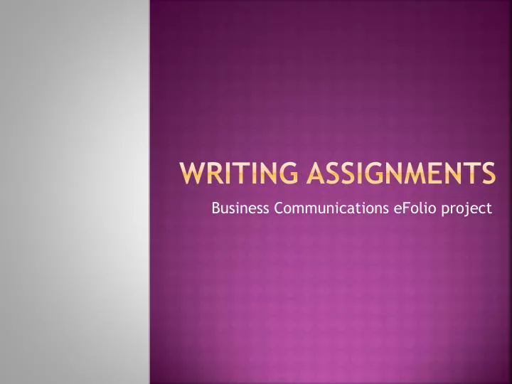 writing assignments