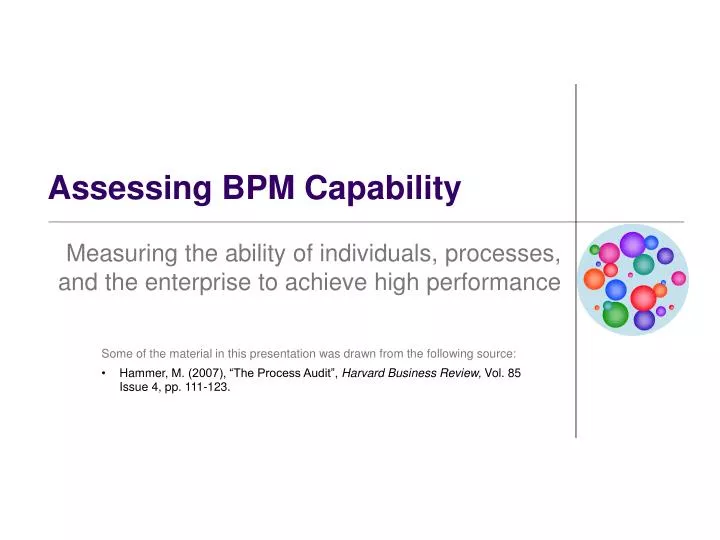 assessing bpm capability