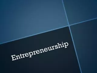 Entrepreneurship