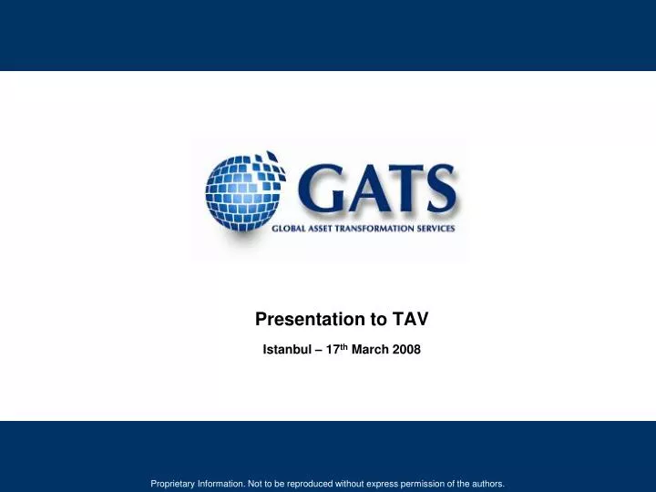 presentation to tav istanbul 17 th march 2008