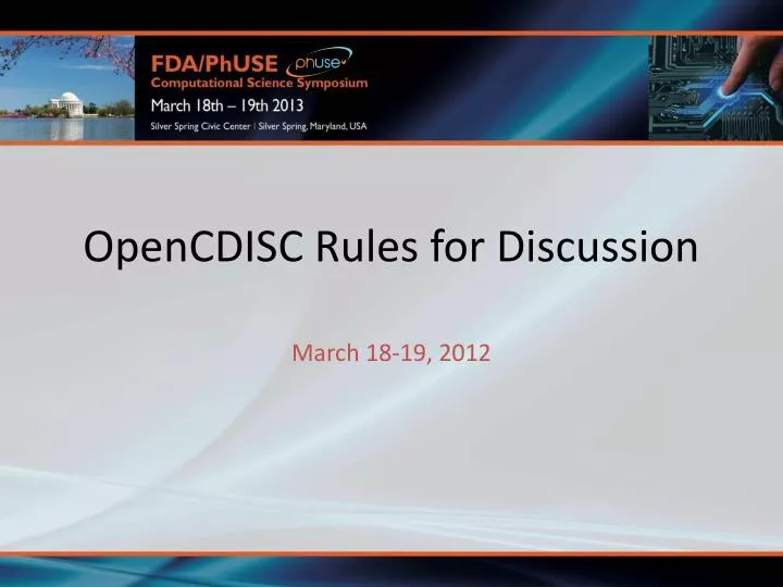 opencdisc rules for discussion