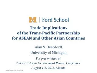 Trade Implications of the Trans -Pacific Partnership for ASEAN and Other Asian Countries