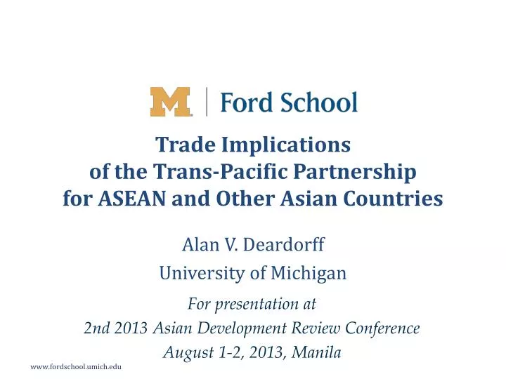 trade implications of the trans pacific partnership for asean and other asian countries